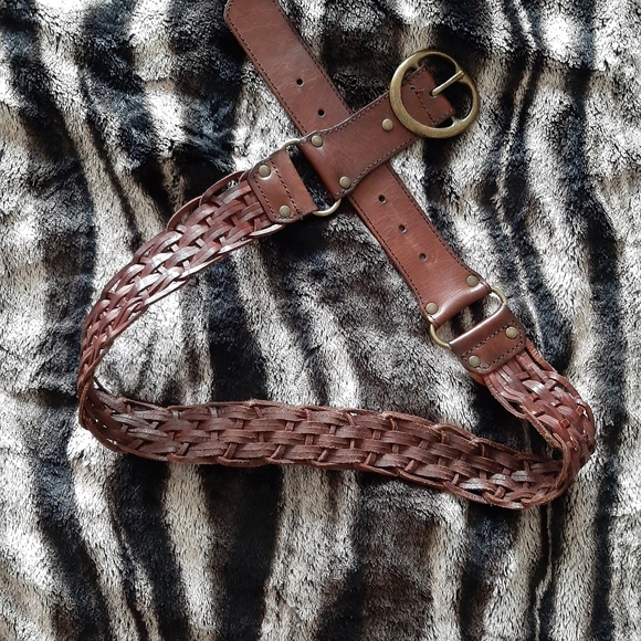 Rich brown leather weave belt SOLD ON TITLE - Picture 4 of 4